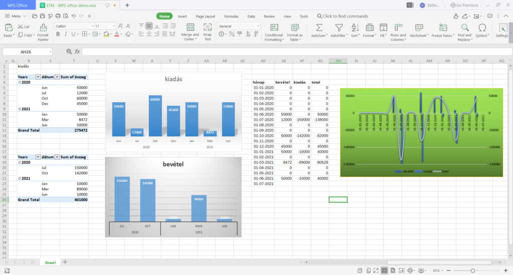 WPS Office demo projekt képernyőkép