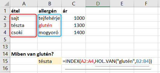 az INDEX-MATCH, avagy INDEX-HOL.VAN szemléltetése - ezt használd FKERES helyett